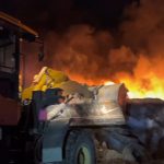 В Темиртау горел склад автомобильных шин