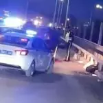 На путепроводе в Караганде произошло ДТП с переворотом