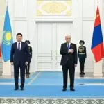 В Астане проходит церемония встречи Президента Монголии