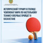 Исторический турнир в столице: чемпионат мира по настольному теннису впервые пройдет в Казахстане