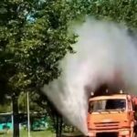 В Караганде борются с тополиным пухом водой